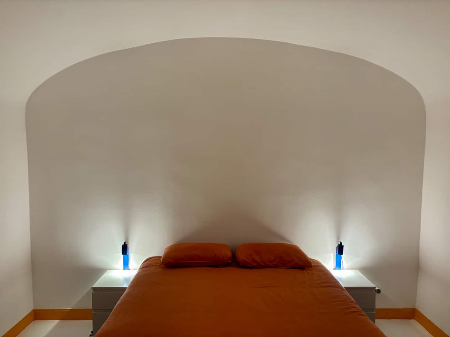 Dining area with yellow chairs