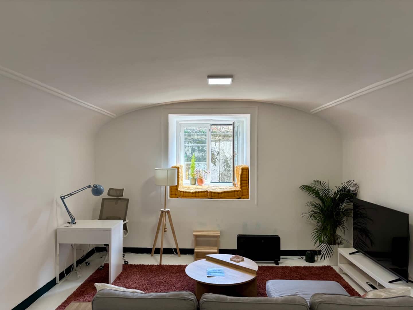 Spacious living room in Lisbon apartment
